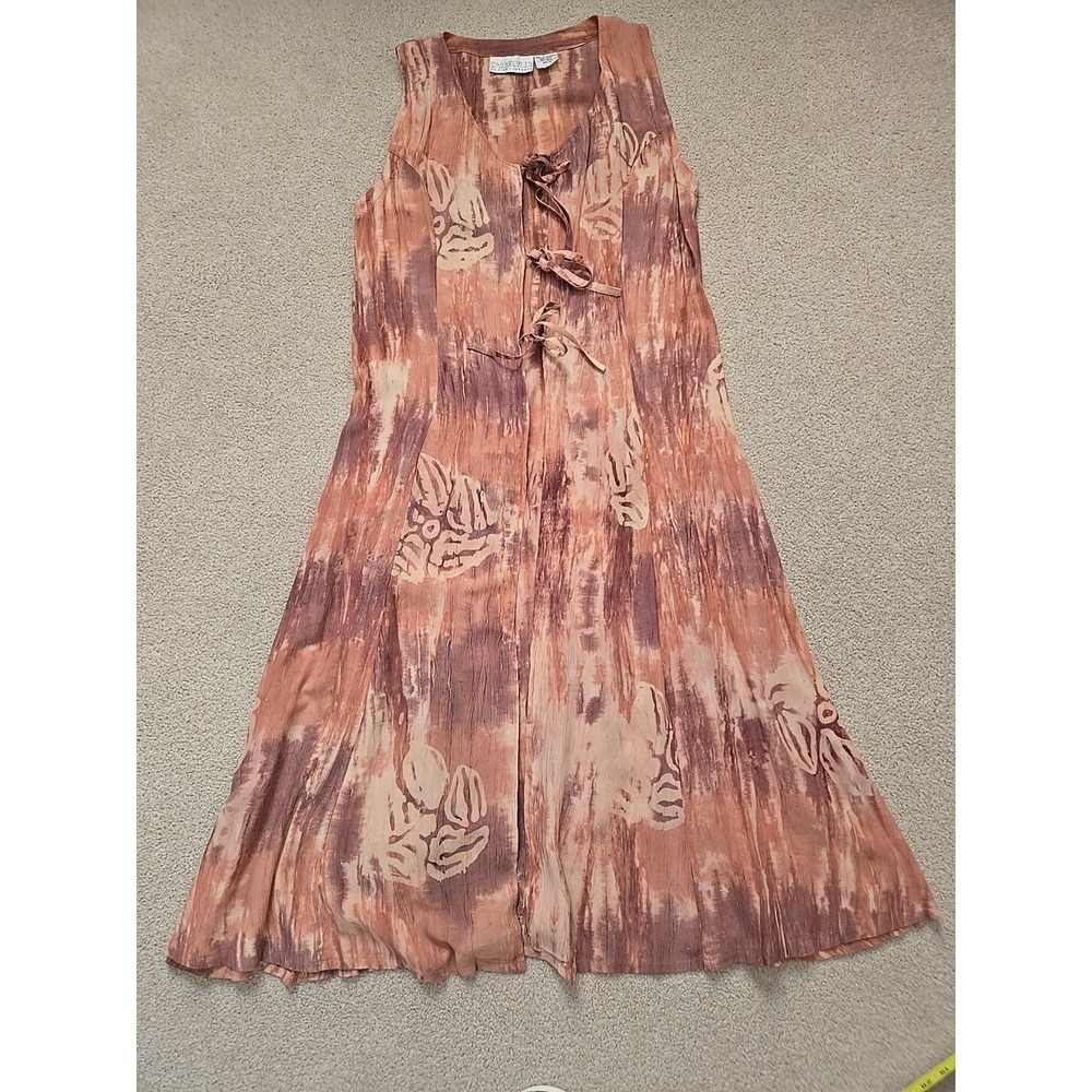 Handcrafted‎ Batik Sleeveless Maxi Dress Passports Pier 1 Imports Made In Indo M